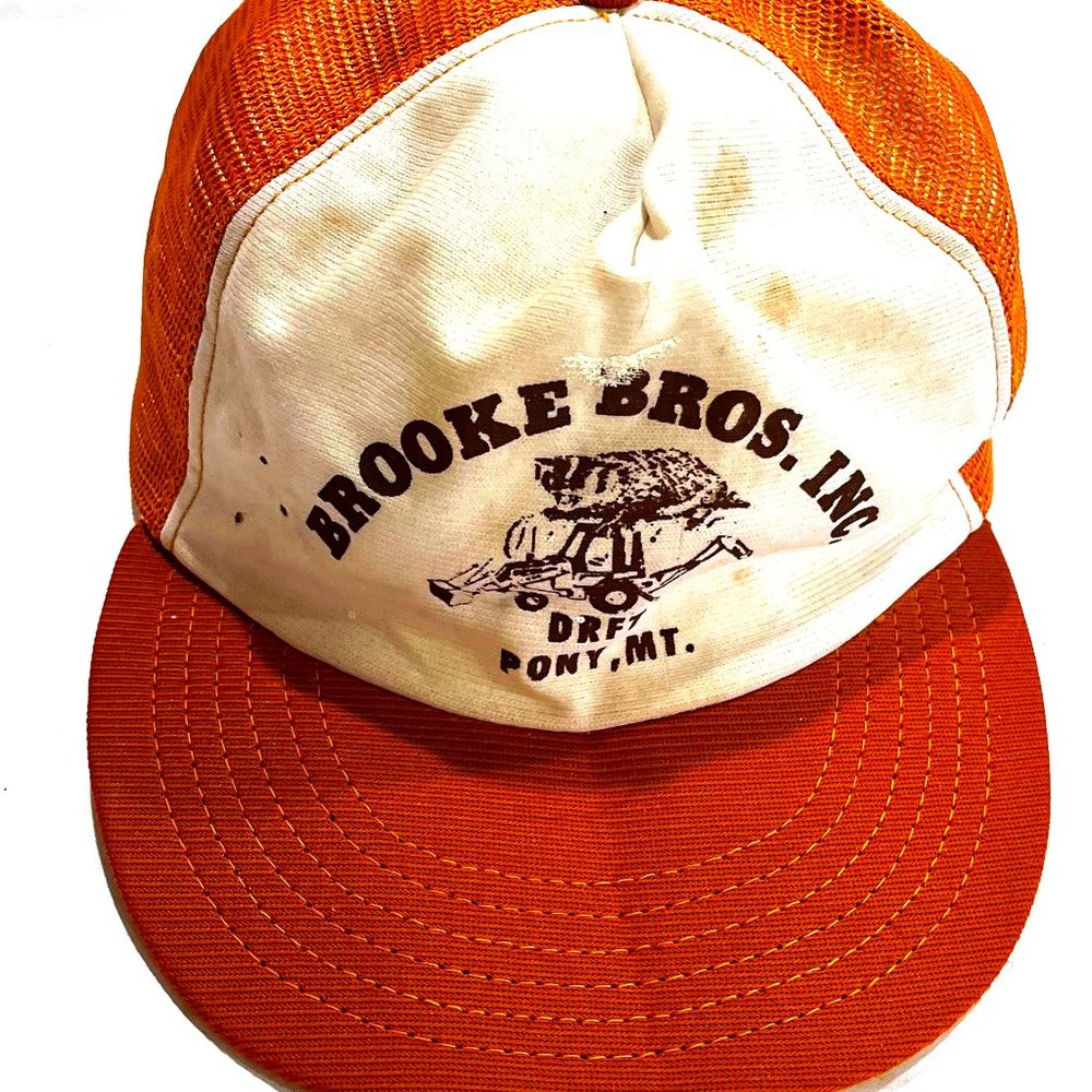 Vintage Trucker Hat BROOKE BROS Drft Pony Montana TRACTOR SUPPLY FUNKAP Snap